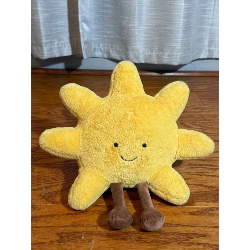 Jellycat Amuseables Sunshine Plush Yellow Sunshine Plush Toy Hanging Legs NO TAG